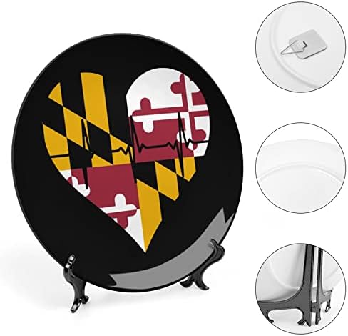 Love Maryland Placa decorativa de bateria cardíaca com Stand Plate Home de China Custom para casa cozinha da sala de estar em