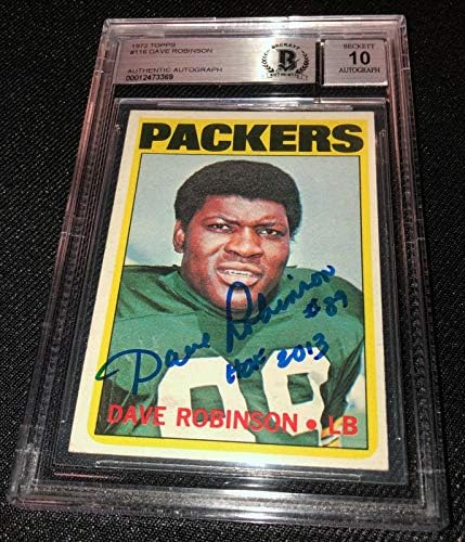 Dave Robinson assinou 1972 Topps Packers Cart