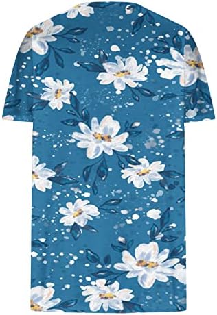 Camisas para mulheres Trendy 2023 Casual Casual Impresso T Camisetas Camisetas curtas Tampas de Túdos de Verão de