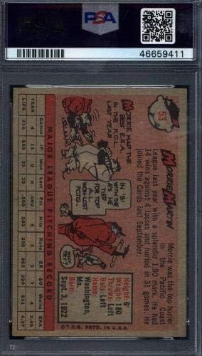 1958 Topps 53 Morrie Martin Nome Amarelo Cardinals PSA 5.5 * 709057 - Cartões de beisebol com lajes