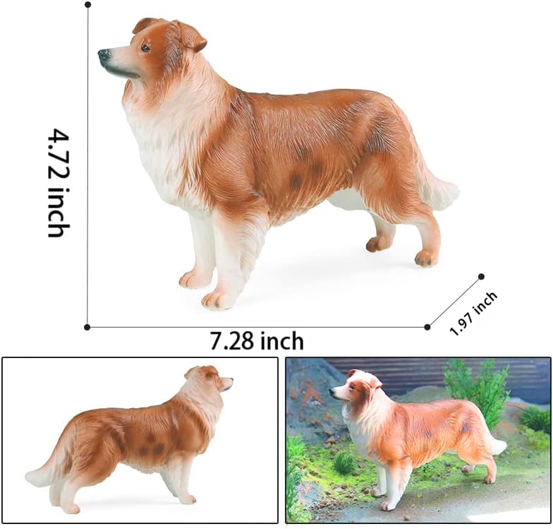 Aydinids cão figure collie cão figuras figuras realistas de cães de estimação cão simulado para decoração de festas de presente