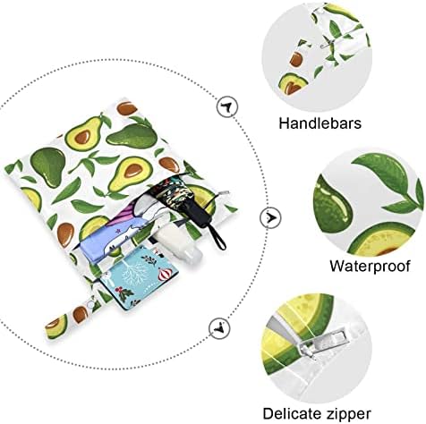 SUSIYO FAVAGEM DE FRÉ -SAGOS METUROS DE FRUITOS AVOCADO VERMENTE SACOS molhados reutilizáveis ​​com dois bolsos com zíper