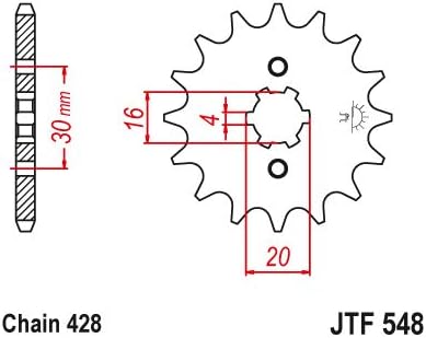 Compatível com 2000-04 TTR125 2000-18 TTR125L TTR 125 L 13T JT JTF548.13 SPROCKLEGRO FRONTAL