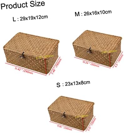 CABILOCK RETRO Decor de bandeja de areia redonda caixa de areia manual- cestas de armazenamento de armazenamento cesto de vime Rattan