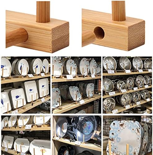 BPPYVCT 4 PCs Rack de prato de madeira, suporte para secagem de placa de corte de placas, rack de secagem de bambu ， organizador de armário de cozinha para xícaras, livros, pratos, tampa de maconha