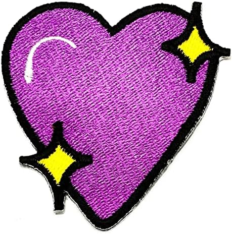 Kleenplus roxo Pretty Heart Cost Ferro em remendo apliques de roupas bordadas para roupas artesanais Vestido de vestido