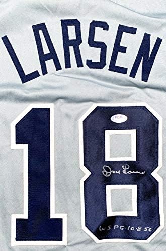 Don Larsen autografado assinado Jersey MLB New York Yankees PSA COA