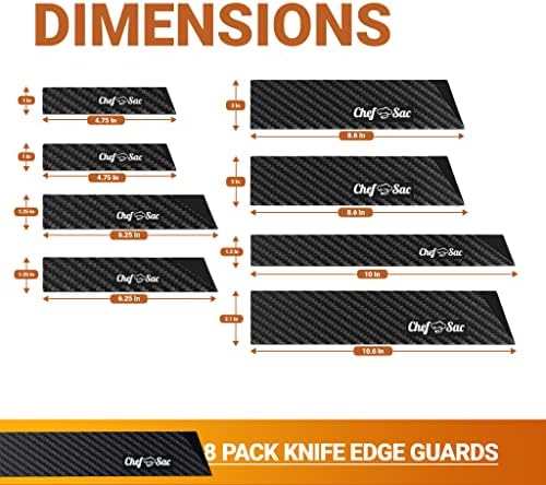 Chef SAC Chef Fnife Roll Bag Case com guardas de faca de 8 pacotes incluídos