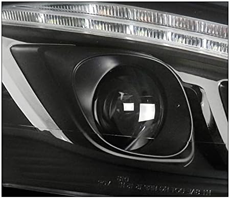 ZMAUTOPTS LED FARÇO DE PROJETOR DE TUBO LED Black Compatível com 2007-2009 Mercedes-Benz S-Class W221 [para estoque HID]