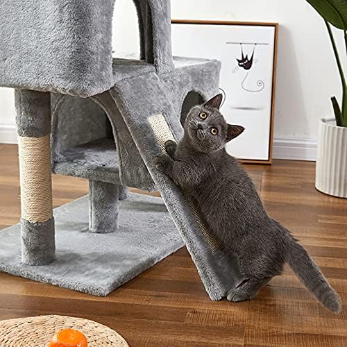 Torre de gato da árvore de gatos, 34,4 polegadas de gato com tábua de arranhão, 2 condomínios de luxo, condomínio de árvore