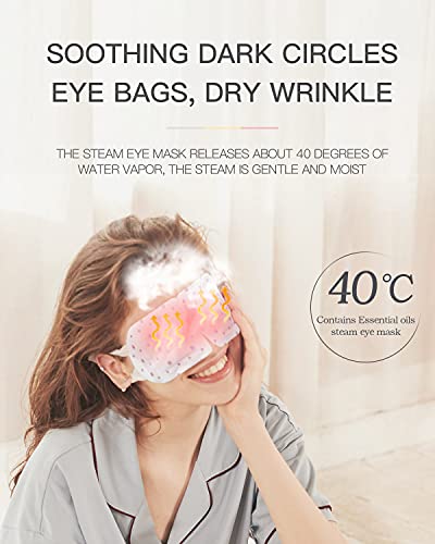 Máscara de olho a vapor, 10 pacotes máscara de spa de olho a vapor quente, aliviar o remendo de aquecimento ocular, fragrância de lavanda