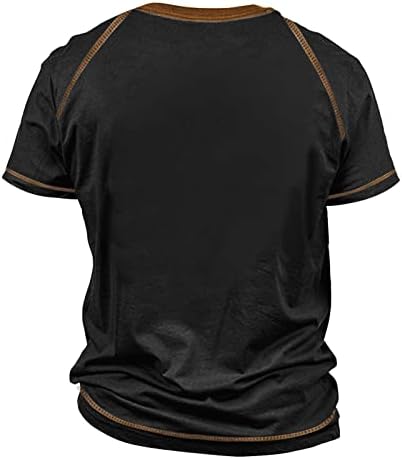 Camisas dopocq 2023 para homens de verão casual manga curta henley camisetas impressão de impressão