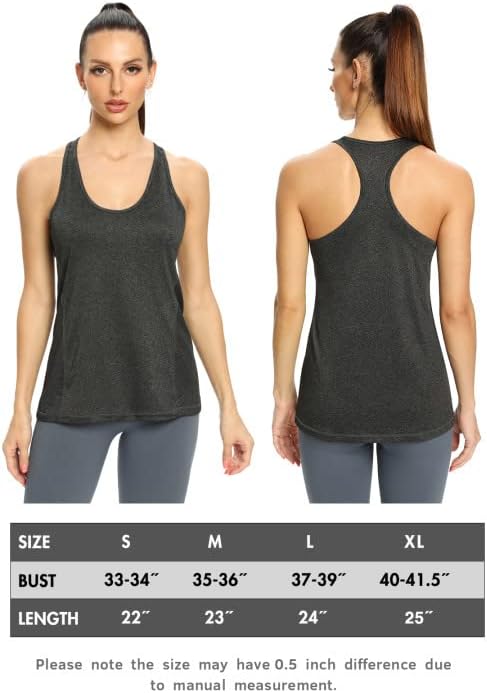 Air Curvey Treping Tank Tops for Women Yoga Racerback Tanks Athletic Quick Dry Activewear 4 pacote