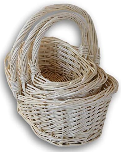Daisy cria pequenas cestas com alças de ninho para casamento, produtos, artesanato, conjunto de 3 tamanhos da Páscoa