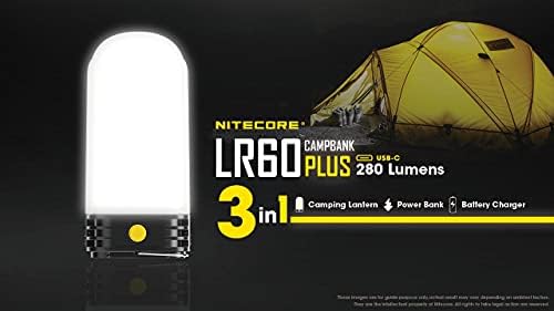 Combinação: nitecore lr60 280 lúmen lúmen lanterna de acampamento de bolso recarregável com 2x NL2150HPR 5000mAh baterias e