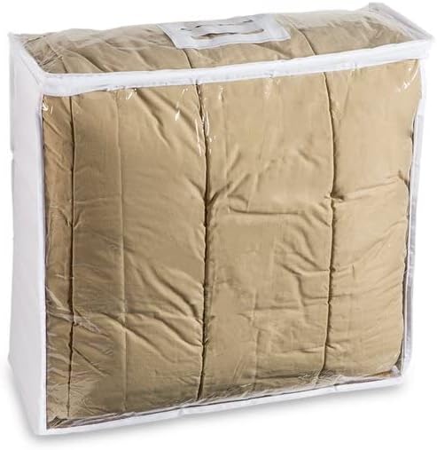 Sacos de armazenamento de cobertor de vinil transparentes com laterais não -tecidos respiráveis, organizador de armazenamento