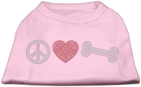Mirage Pet Products Peace Love e Bone Rhinestone Shirt