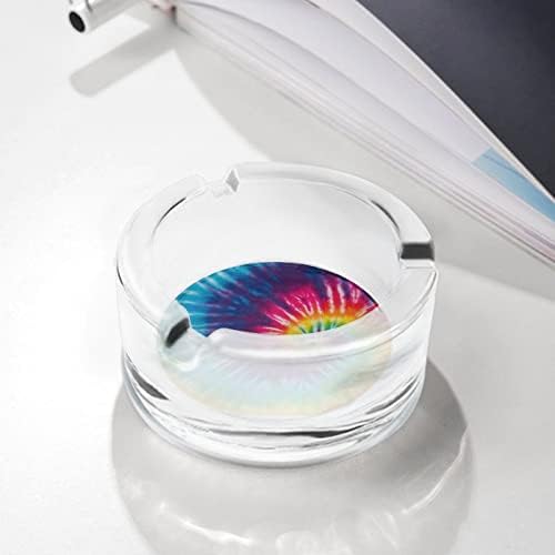 Abstract Swirl Design Tie Dye Dye Glass Bandeja de cinzas redonda Caixa de cinzas cinzas para decoração de mesa