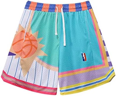 Diotsr Mens Basketball Shorts, shorts atléticos de malha para homens, shorts de impressão gráfica casual masculinos