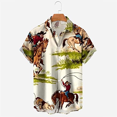 Camisa masculina de verão masculino casual mass 3d de impressão digital bolso fivela lapela de manga curta camisa masculina grande e alta