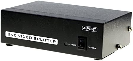 Optimal Shop 4 Portas BNC Video Splitter 1 em 4 Out BNC Coaxial TV CCTV DVR Adaptador de vídeo composto Black