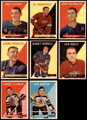 1958-59 Topps Hockey Complete Conjunto 4.5 - VG/Ex+ - Cartões de hóquei com lajes