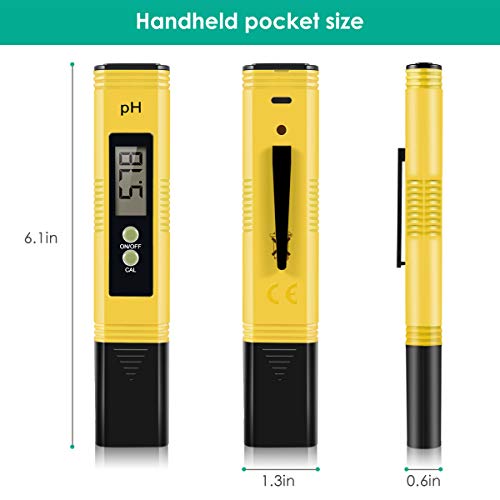 Medidor de pH digital para água, 0,01 pH de alta precisão Tipo de caneta Testador de pH para água potável doméstica, aquários, piscinas, faixa de pH 0-14