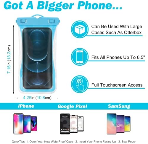 Urbanx Universal Watero Proove Phone Bolsa Caso de celular de bolsa seca projetada para Lenovo K13 para todos os outros smartphones de até 7 - azul