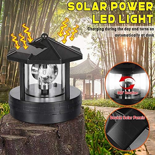 Baoyou 1/3pcs luz solar externa rotativa, 360 graus de torres de fumaça de fumaça de jardim em miniatura, luz impermeável
