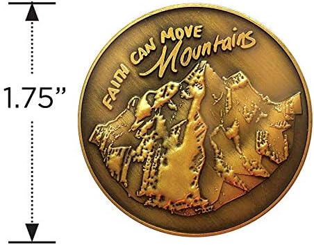 Faith pode mover as montanhas Desafio Coin, Gold Antique banhado, pergunte e será dado a você moeda