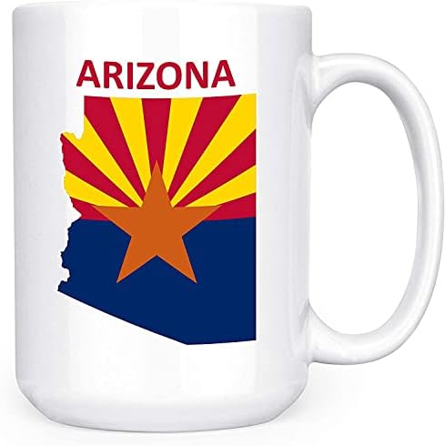 Bandeira do Estado do Arizona no mapa do estado - 15 onças de luxo caneca de chá de dupla face