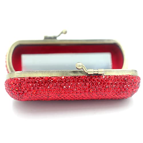 Bling Bling Rhinestone Crystal Lipstick Case Holder Organizer Bag Storage Cosmético para o kit de jóias de batom feminino