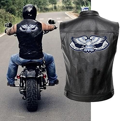 Live Live Ride Grátis Silver Eagle Center Patch Decorativo para colete de motociclista ou jaqueta de ferro nos remendos tamanho 10 ”x 4,5” x 9 ”