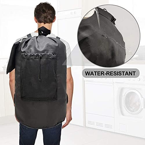 2 Pacote de mochila extra grande de lavanderia, mochila de lavanderia com alças de ombro de ombro de serviço pesado fechamento