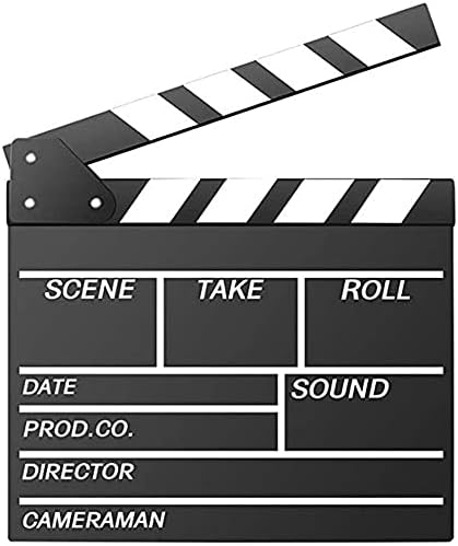 Filme de filme blap table, hollywood badalp board de filmes de madeira acessório de blapboard com preto e branco, 12 x11 doar caneta apagável branca
