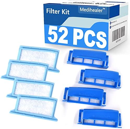 52pcs Kit de filtro CPAP compatível com o DreamStation 1, inclui 22 filtros de pólen, 22 filtros ultrafinos e 4 filtros montados, suprimentos de filtro reutilizáveis ​​por medihealer
