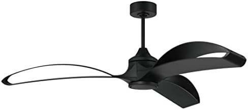Ventilador de teto de bandeaux de 60 , acabamento preto plano com controle remoto, wifi integrado, kit de luz - com classificação úmida