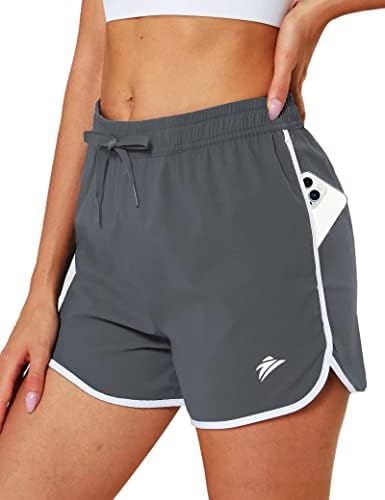 Magcomsen short feminino caminhada shorts atléticos 2 bolsos rápidos seco ao ar livre de verão