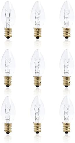 Lâmpada noturna de Mandala Crafts With Candelabra E12 Base - C7 7 watts 120V Pequeno lâmpada de salão de vidro transparente Candeleiro