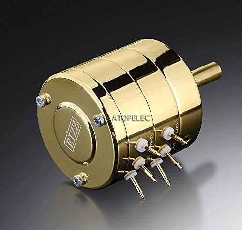 Eizz Premium Gold 24 Passos Ameteador Volume Estréreo de Unidade dupla Potenciômetro Gold Pin Braços de cobre Resistor
