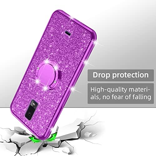 Caso para Blu View 3 Luxury Cute Soft Soft TPU Silicone Glitter Cover for Girls Women With Diamond Ring Kickstand