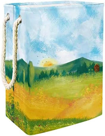 Mapolo Lavanderia cesto cesta de armazenamento de lavanderia dobrável de lençóis com alças destacáveis ​​bem segurando