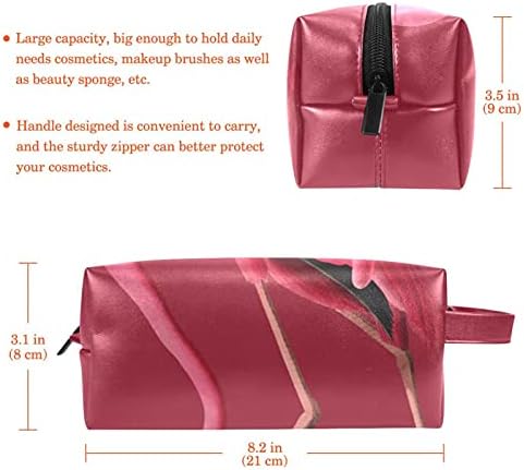 Bolsa de maquiagem de couro de pássaro rosa Flamingo Organizador cosmético para mulheres e meninas