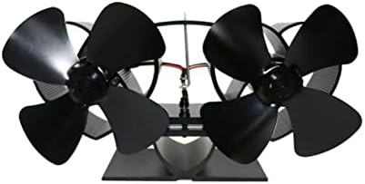 Ventilador de lareira Uongfi Dual Cabeça 8 Blades Fan do fogão alimentado por calor Alumínio silencioso ecológico para