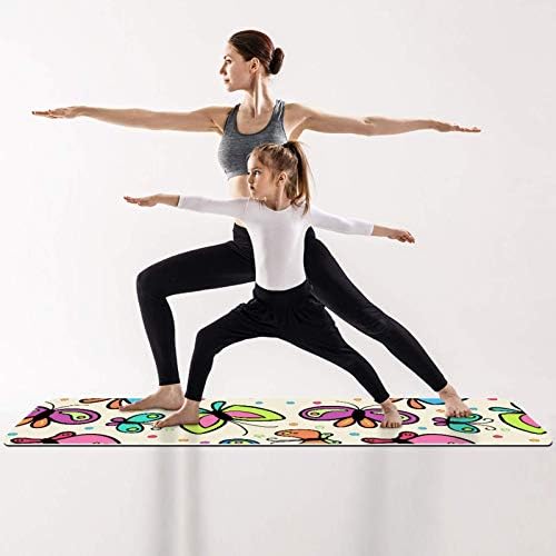 Siebzeh colorido padrão de borboleta premium grossa de ioga mato ecológico saúde e fitness non slip tapete para todos os tipos de yoga e pilates de exercício