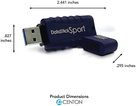 CENTONENICS MP Essential 64 GB USB 3.0 DataStick Sport Flash Drives, Blue - Bulk 10 -Pack