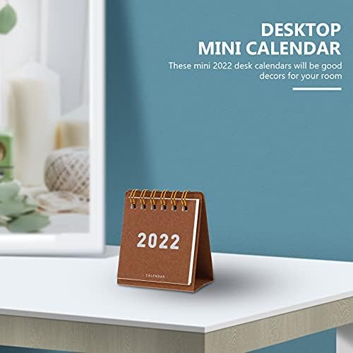 Toyandona 2pcs pequeno 2022 calendário de mesa calendário calendário mensal em pé de desktop calendário mini calendário