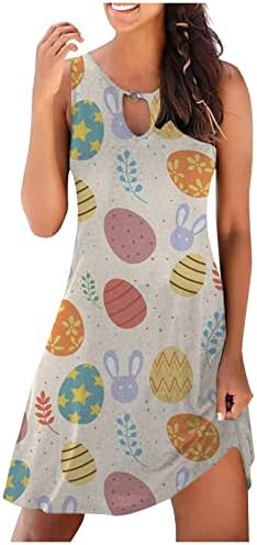 Vestido de ovo de Páscoa de Lcepcy para mulheres 2023 vestido de praia de primavera vestido de praia casual casual solto vestido