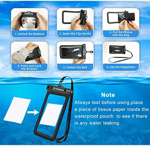 Bolsa de telefone à prova d'água de cordão de ommoirai para praia, universal sob a prova de água para iPhone 13 12 11 Pro máximo