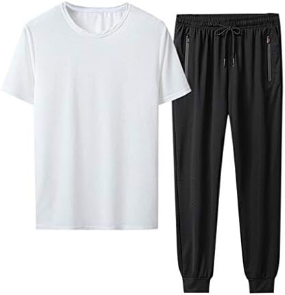 BMISEGM Men's Suit Jackets 2 PCs/Sets T-shirt Men's Running Sports Rogging Pants Sportswear Suit Play Sets